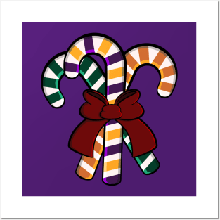 Candy Canes bouquet - red ribbon Posters and Art